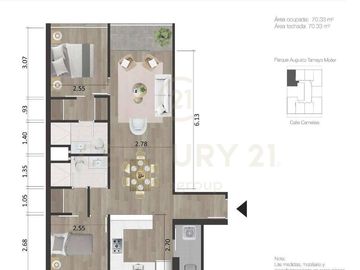 Departamento de 1  dormitorio 45.30m² en San Isidro