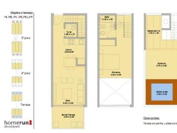 VENTA TRIPLEX  2 AMBIENTES  ,TERRAZA PROPIA CON  PILETA Y  PARRILLA , COCHERA CUBIERTA