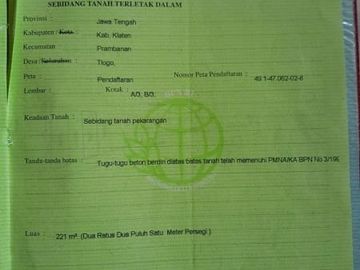 Tanah Dijual Di Tlogo Klaten Timur Candi Prambanan