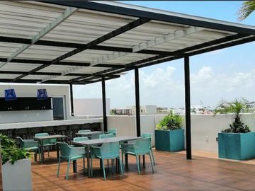 Penthouse, a pasos de la Quinta Avenida y 650 metros de la playa, cine, albercas