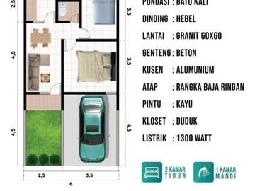 Rumah cluster minimalis dp 5 jt all in 500 jt an di Bedahan Depok