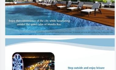 Breeze Residences Offers an unobstructed views of MANILA BAY UNIT with BALCONY, Ready for Occupancy.