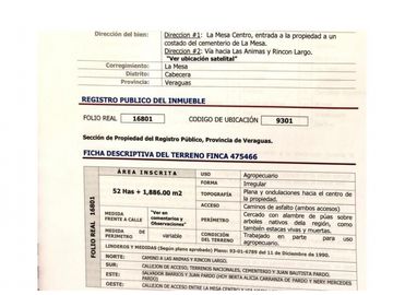 VENTA DE 52 HECTAREAS DE TERRENO EN LA MESA CENTRO
