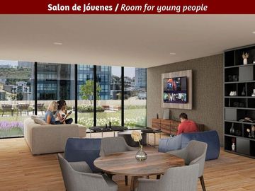 Apartamento con terraza, techos altos, piscina, pet friendly, venta Bosque Real