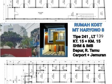 DIJUAL KOST MURAH DENGAN 15KT & 15KM HARGA 2,35 MILLIAR NEGO