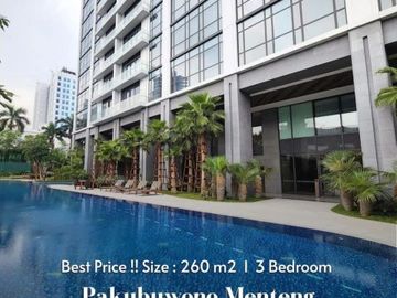 For Rent 3BR New Apartement at Pakubowono Menteng