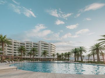 Condo frente al mar, alberca, terraza en cada departamento, cuarto de lavado,Jac
