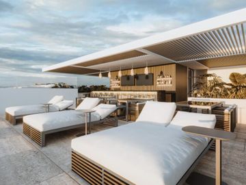 Condo frente al mar, alberca, terraza en cada departamento, cuarto de lavado,Jac