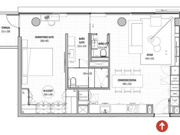 Departamento en venta de 1 dorm. en Las Condes