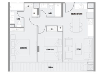 2 dorm, 2 baños, estac, bodega, Ñuñoa