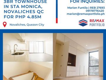 FOR SALE: 147sqm 3BR townhouse in Sta Monica, Novaliches QC