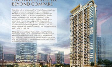 Top Choice in Property Investment! Newest Prime Preselling 1BR Units For Sale at The Velaris Residences Pasig City