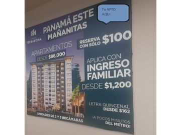 Venta de Apartamentos en Mañanitas; NUEVOS, Cerca del Metro Tren