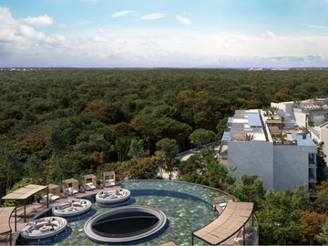 Departamento en desarrollo con paseo de arte, cine al aire libre, area comercial