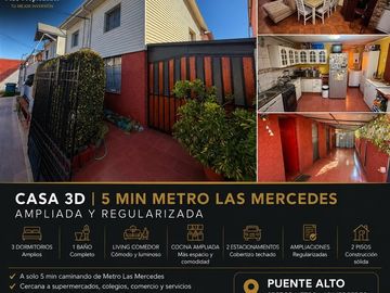 Casa 3D 5 Min Metro Las Mercedes Ampliada y Regularizada