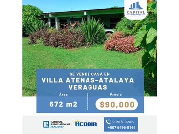 SE VENDE CASA CON TERRENO EN ATALAYA, VERAGUAS $ 90,000