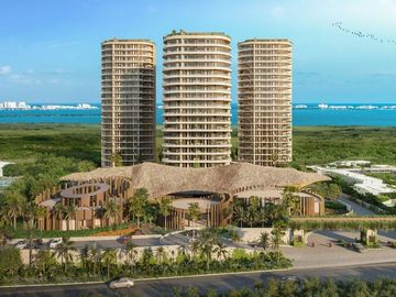 Condominio de lujo con terraza, bar, petfriendly, alberca en venta Cancún.