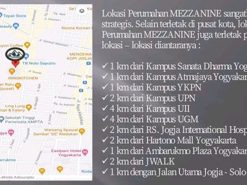 TERLARIS DI KOTA JOGJA RUMAH MEZZANINE 2 LANTAI KAWASAN RAMAI