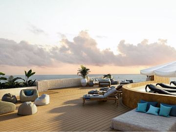 Penthouse con vista al mar desde la terraza comun, area de asador
