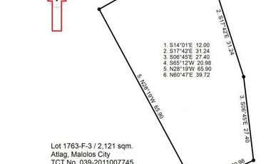 2,121 SqM Atlag Vacant Residential Lot for Sale - Clean Title