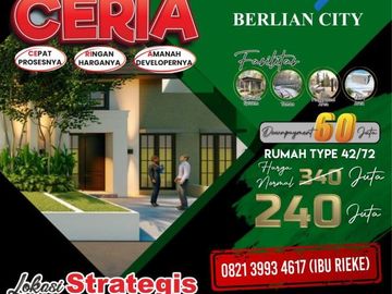 Unit Terbatas, HUB 08213993---- Cicilan Rumah Sidoarjo , Berlian City Juanda