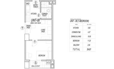 35sqm 1-Bedroom Fully Furnished Condo in Le Mende Residences