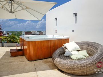 Departamento, 3 albercas, roof top con 6 jacuzzis, area de asador, terraza con b