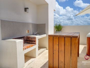 Departamento, 3 albercas, roof top con 6 jacuzzis, area de asador, terraza con b
