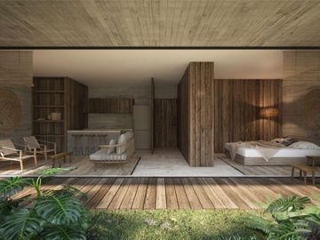 Penthouse eco amigable, alberca con multiples areas comunes en exterior