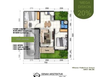 Jual Rumah Malang 10 menit dari UNIKAMA, Diskon 20% Khusus PPKM