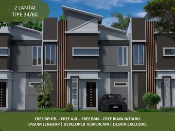 Best Price ! 2 Lantai Rumah KPR Siap 2KT Tipe 34/60