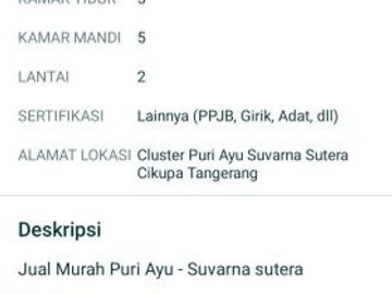 HUNIAN BARU MINIMALIS SANGAT NYAMAN DAN ASRI CLUSTER PURI AYU SUVARNA SUTERA