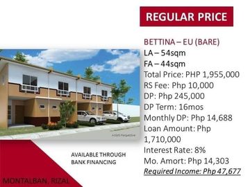 HOUSE & LOT FOR SALE IN MONTALBAN RIZAL For more details, contact: DONALD PORTUGUEZ SUN# 0933825---- TM# 0955561----