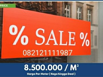 Tanah premium super strategis akses 2muka seluas 2994 m2 10menit dari pintu tol Karawaci