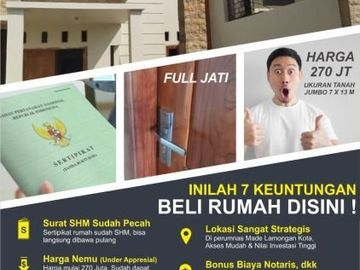 Murah, Rumah di Lamongan Kota kawasan Perumahan dijual
