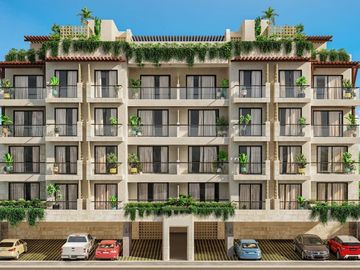 Condominio con jardín de 29m2, 2 terrazas, alberca con vista al mar, a 200 metro