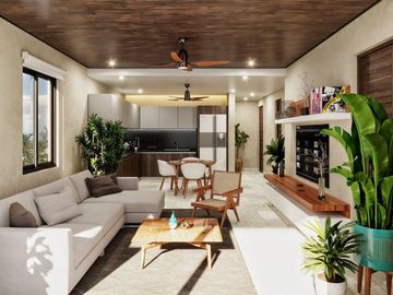Condominio con jardín de 29m2, 2 terrazas, alberca con vista al mar, a 200 metro