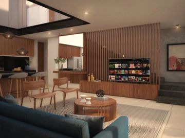 Casa con terraza techada, alberca, cochera para 2 autos, en venta, Xcanatun