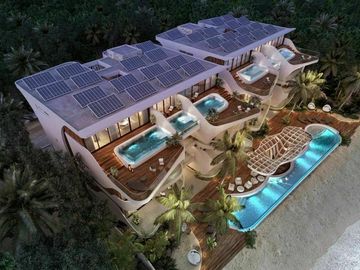Condo con alberca frente al mar, pool bar, Tecnología Ecológica, en venta