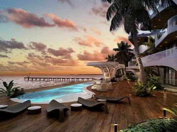 Condo con alberca frente al mar, pool bar, Tecnología Ecológica, en venta
