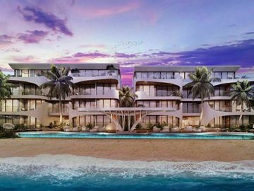 Condo con alberca frente al mar, pool bar, Tecnología Ecológica, en venta