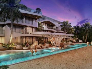 Condo con alberca frente al mar, pool bar, Tecnología Ecológica, en venta