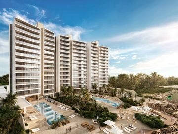 Apartamento frente al mar con alberca para adultos y niños, cava, sky lounge, gi