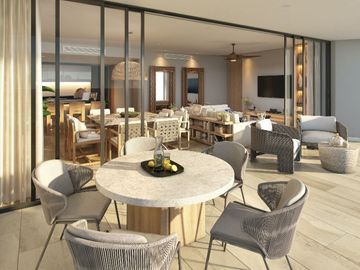 Apartamento frente al mar con alberca para adultos y niños, cava, sky lounge, gi