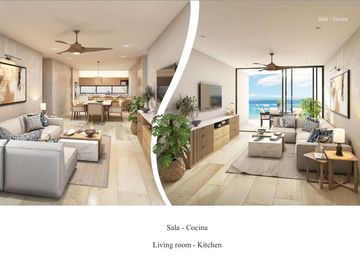 Apartamento frente al mar con alberca para adultos y niños, cava, sky lounge, gi
