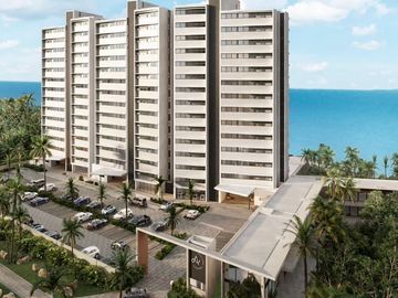 Apartamento frente al mar con alberca para adultos y niños, cava, sky lounge, gi