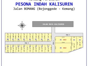 Tanah Datar Cocok Untuk Hunian, Dekat Jalan Raya Kalisuren