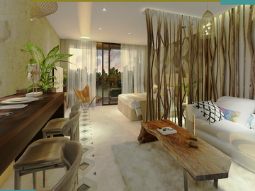 Penthouse con alberca privada, cenote natural y amenidades de lujo