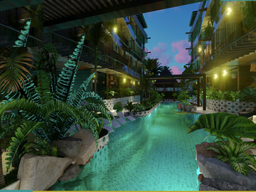 Penthouse con alberca privada, cenote natural y amenidades de lujo