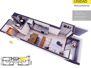 Venta Monoambiete a estrenar en Santiago al 900